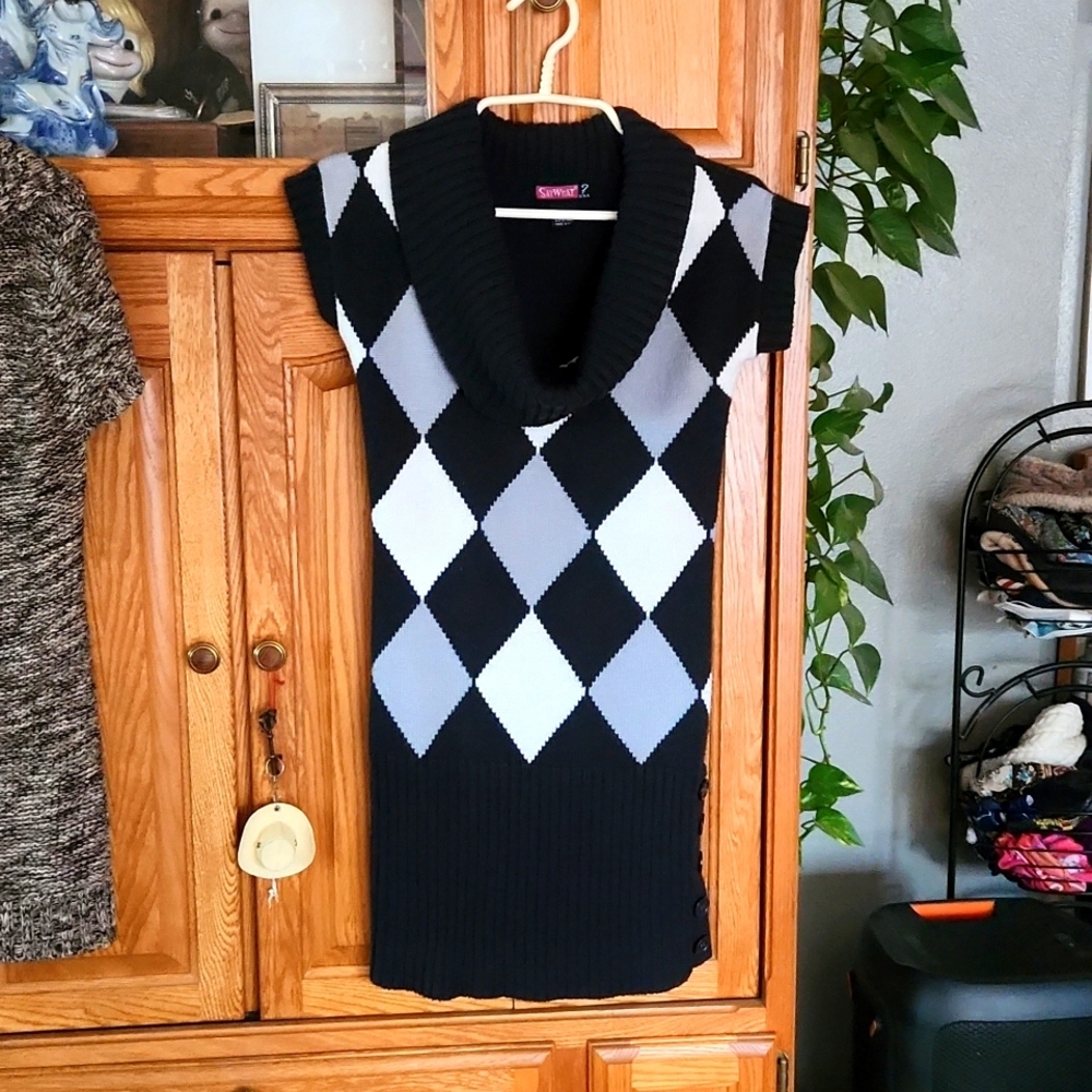 Cowel neck sweater dress